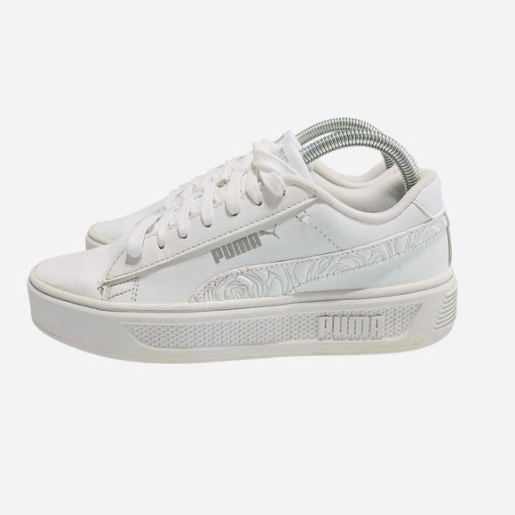 Puma Platform V3 Rose Embroidered Pop Up Sneakers size 8 - Picture 2 of 10